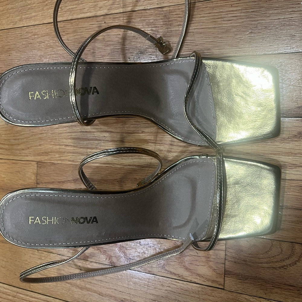 Fashion Nova Metallic Gold Heels